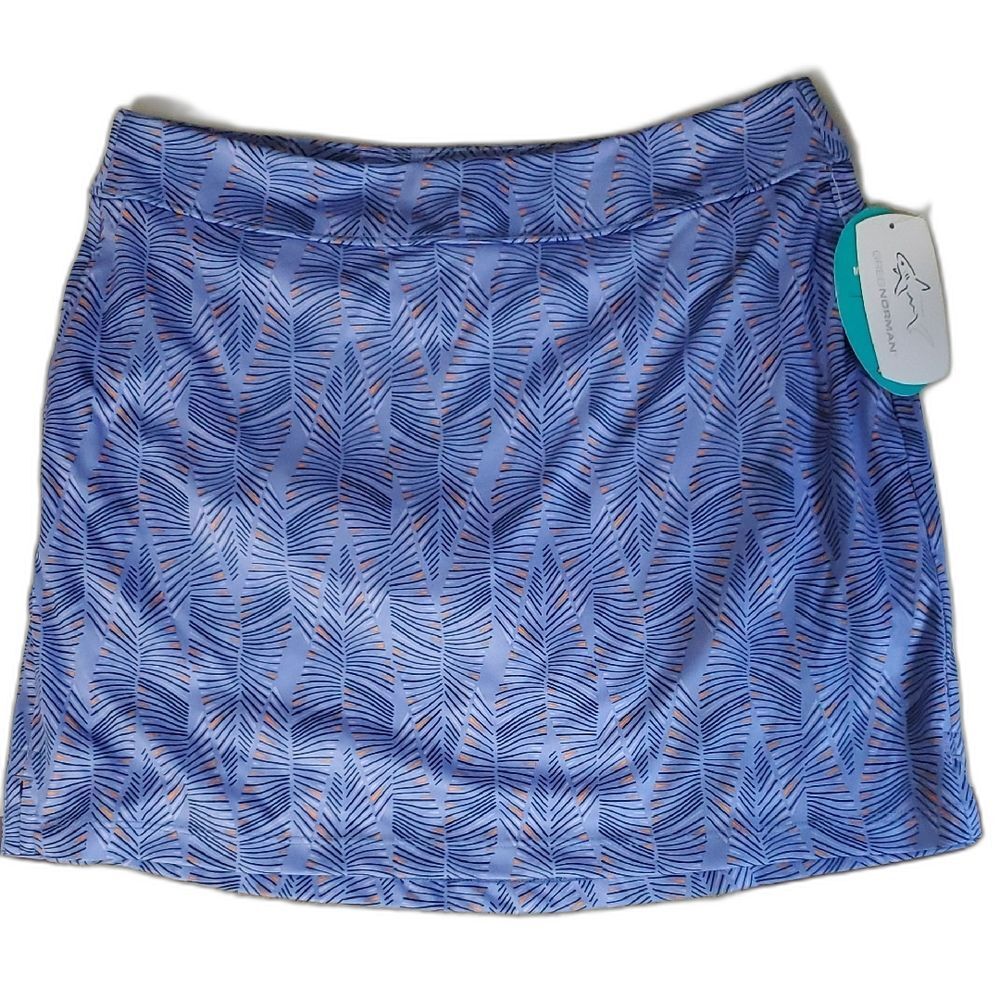 Greg Norman Collection Play Dry Moisture Wicking Purple Leaf Pattern Skort Sz Sm